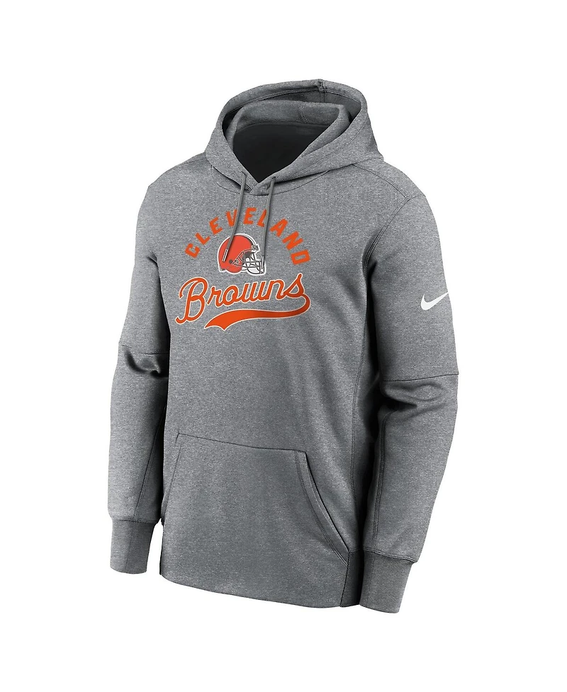 Nike Men's Heather Gray Cleveland Browns Performance Fleece Pullover Hoodie