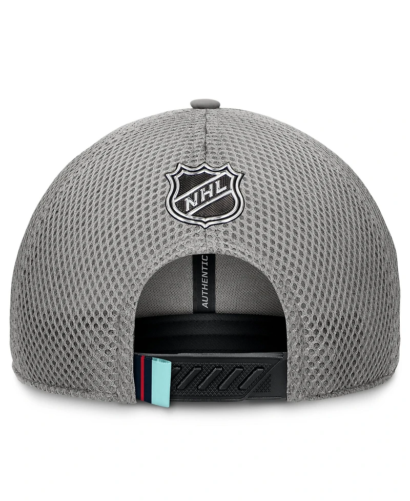 Fanatics Men's Gray Seattle Kraken Authentic Pro Home Ice Trucker Adjustable Hat