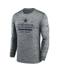 Nike Men's Gray Dallas Cowboys Sideline Velocity Performance Long Sleeve T-Shirt