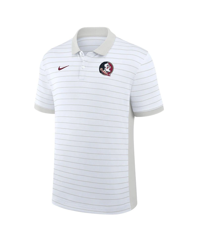 Nike Men's White Florida State Seminoles 2025 Early Season Coaches Sideline Victory Stripe Performance Polo Shirt