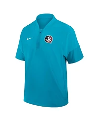 Nike Men's Turquoise Florida State Seminoles 2025 Sideline Short Sleeve Quarter-Zip Coach Jacket