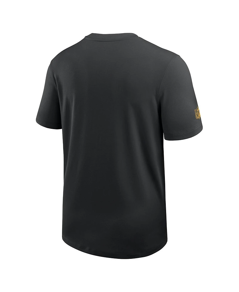 Nike Men's Black Pittsburgh Steelers Sideline Uv Performance Coach Shirt