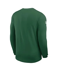 Nike Men's Green New York Jets Sideline Coach Uv Performance Long Sleeve T-Shirt