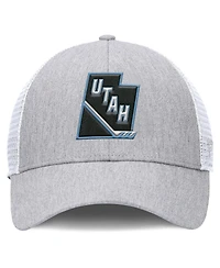 Fanatics Men's Gray/White Utah Mammoth Utah Badge Trucker Adjustable Hat