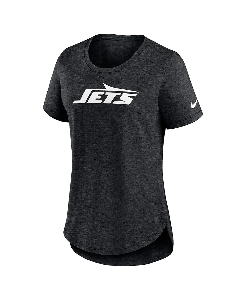 Nike Women's Heather Black New York Jets Tri-Blend Fashion T-Shirt
