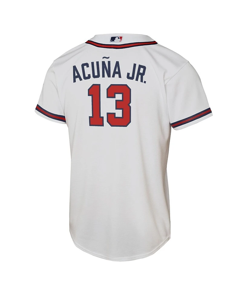 Nike Big Boys and Girls Ronald Acuna Jr. White Atlanta Braves Home Replica Player Jersey