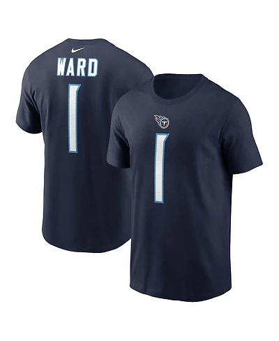 Nike Men's Cameron Ward Navy Tennessee Titans 2025 Nfl Draft First Round Pick Name Number T-Shirt