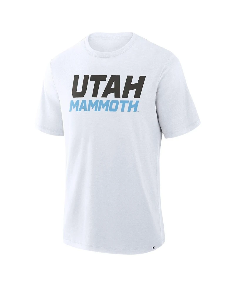 Fanatics Men's White Utah Mammoth Wordmark Stadium Slub T-Shirt