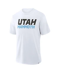 Fanatics Men's White Utah Mammoth Wordmark Stadium Slub T-Shirt