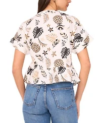 Sam Jess Womens Printed Cotton Peplum Shirt Pant