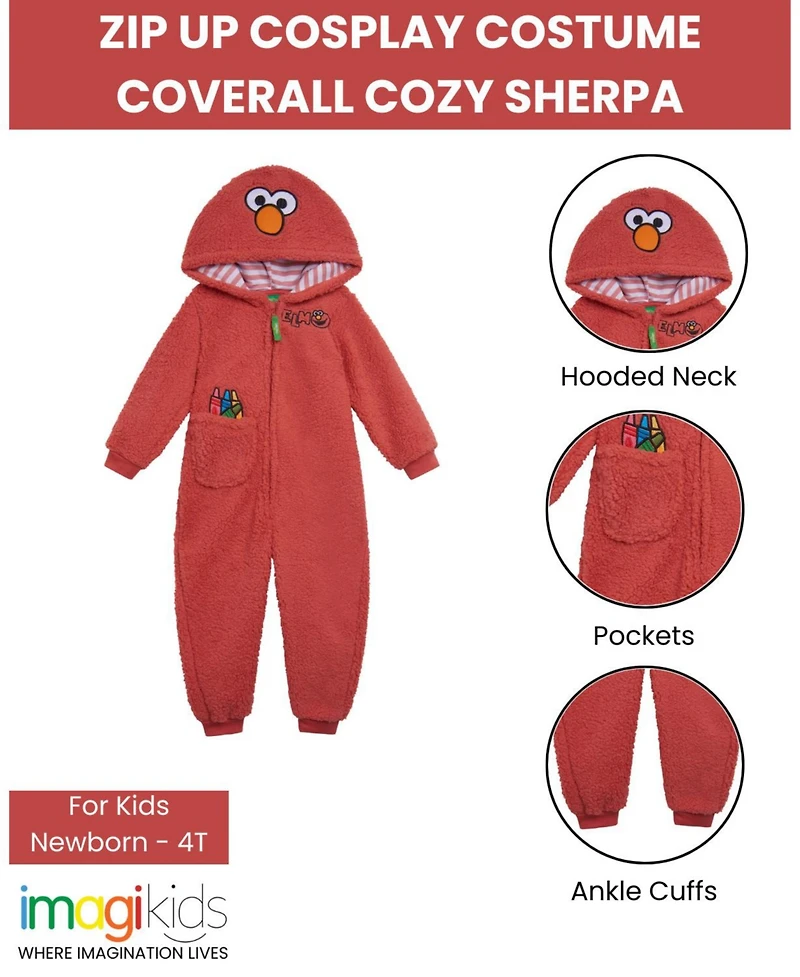 Sesame Street Cozy Sherpa Zip Up Cosplay Costume Coverall
