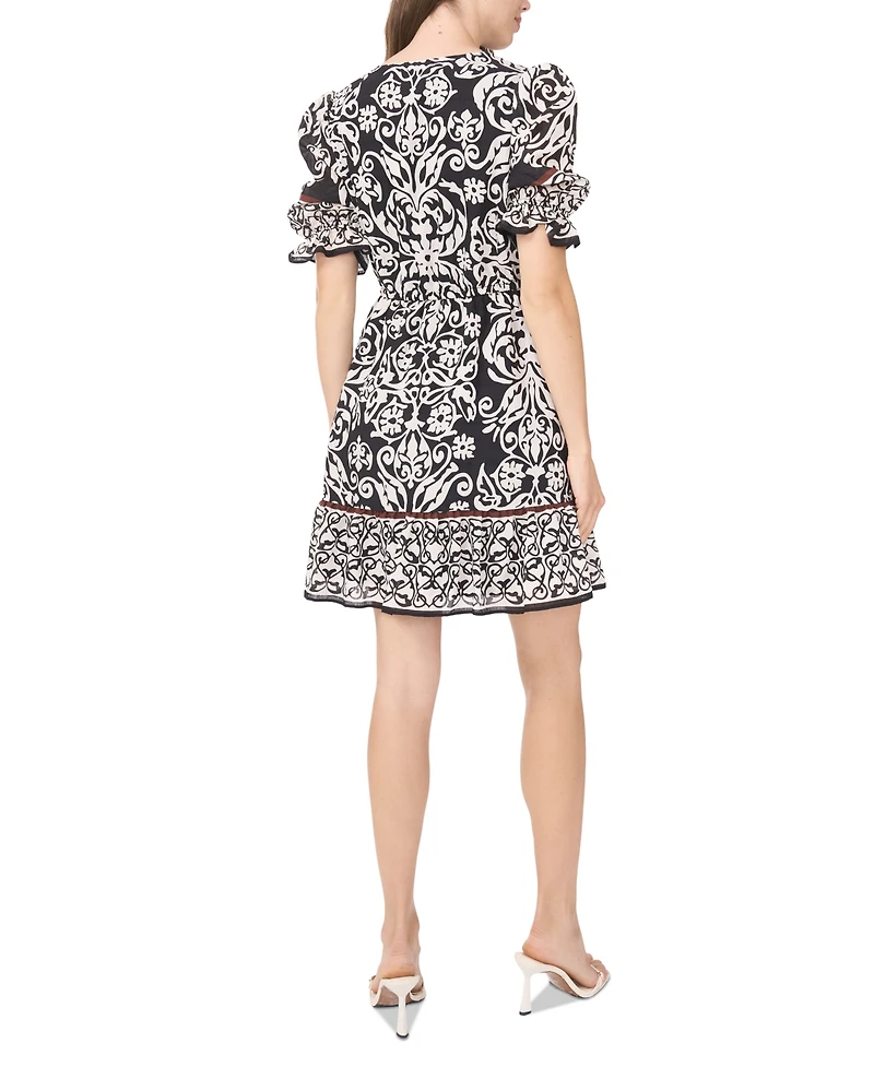 Sam & Jess Women's Printed Ruffled-Hem A-Line Dress