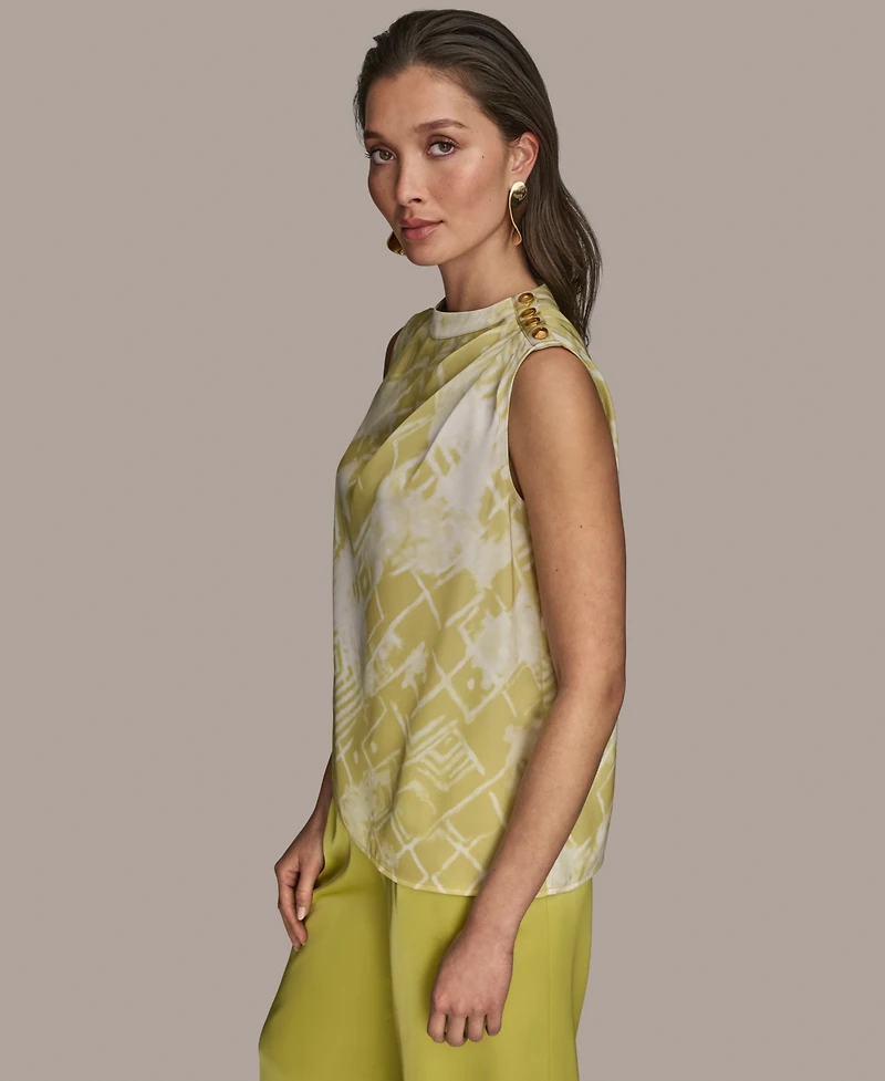 Donna Karan New York Petite Shoulder-Button Sleeveless Top