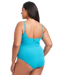 Bleu by Rod Beattie Plus Size Square-Neck Swimsuit