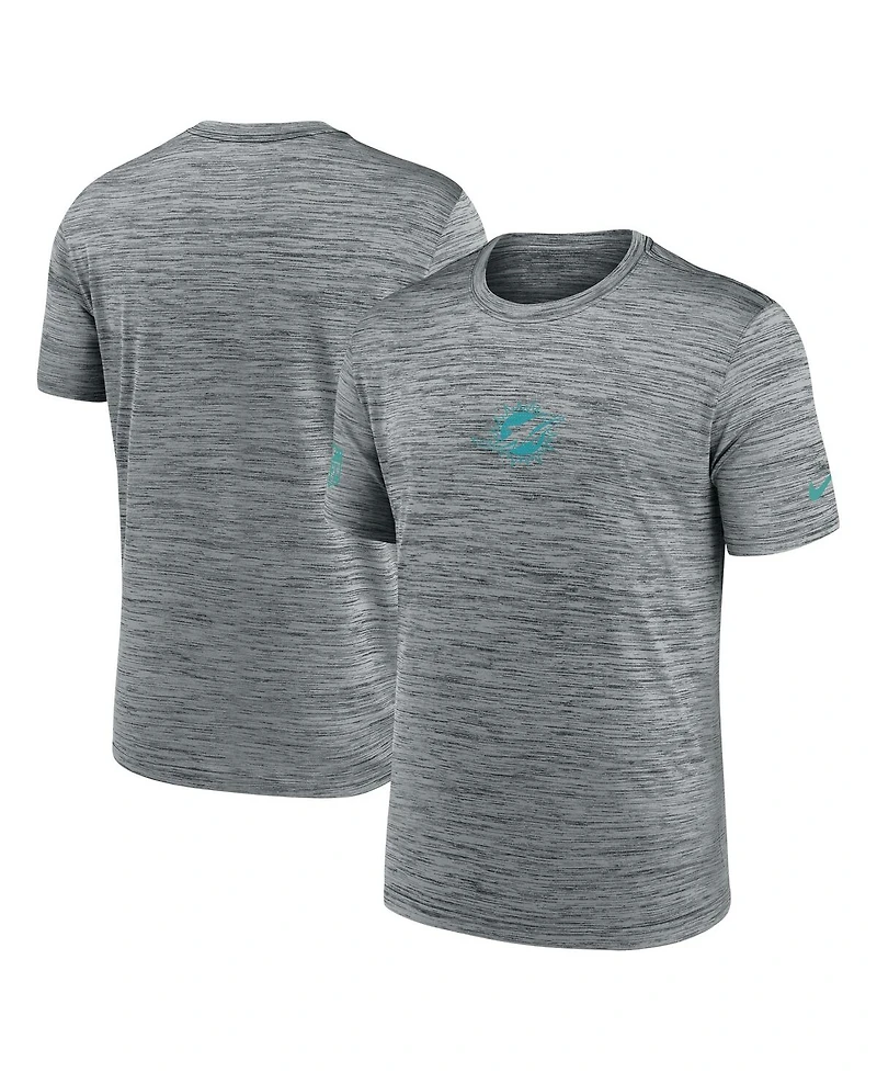 Nike Men's Gray Miami Dolphins Sideline Velocity Performance T-Shirt