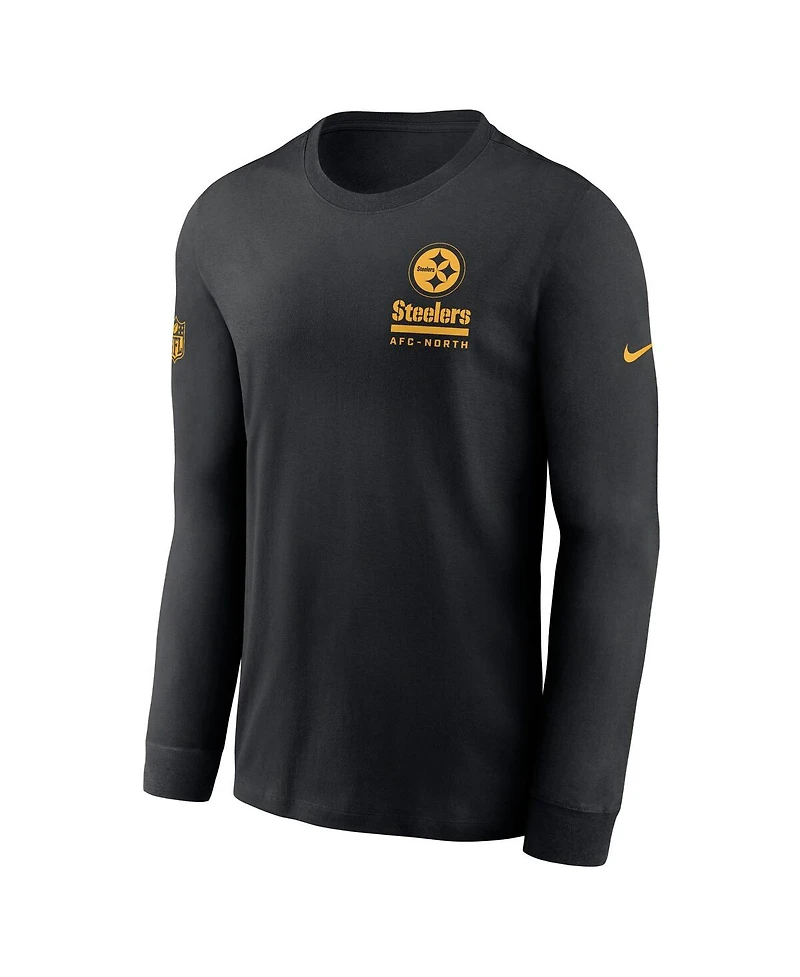 Nike Men's Black Pittsburgh Steelers Sideline Performance Long Sleeve T-Shirt