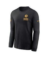 Nike Men's Black Pittsburgh Steelers Sideline Performance Long Sleeve T-Shirt