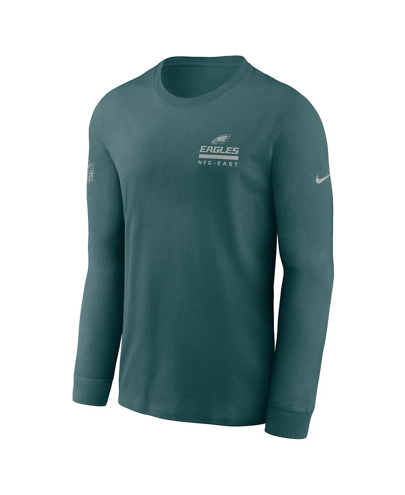 Nike Men's Midnight Green Philadelphia Eagles Sideline Performance Long Sleeve T-Shirt