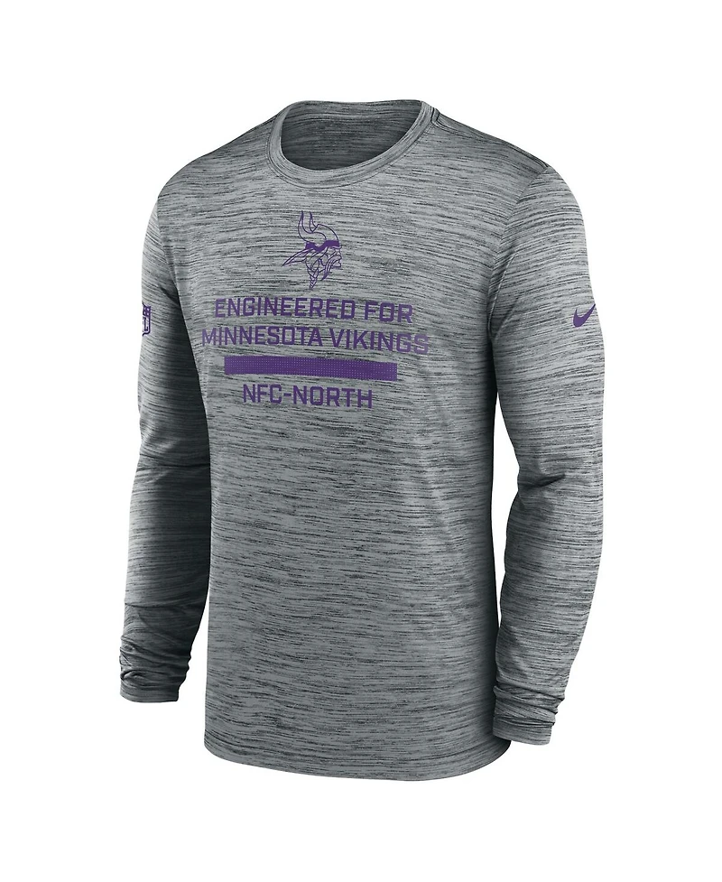 Nike Men's Minnesota Vikings Sideline Velocity Performance Long Sleeve T-Shirt