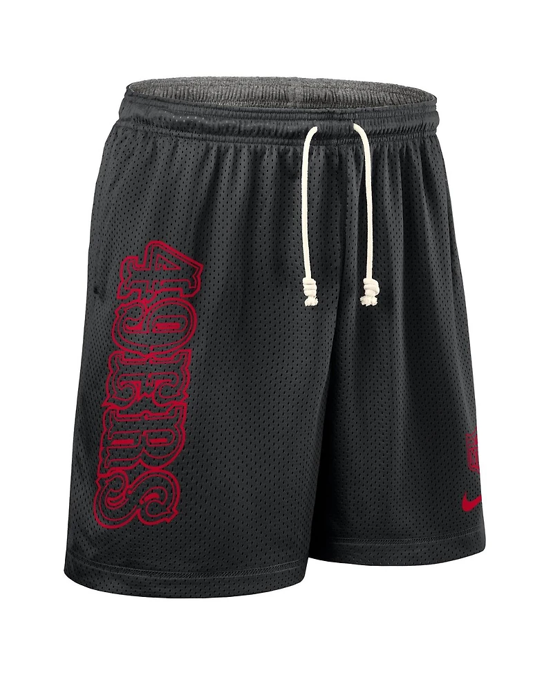 Nike Men's Black San Francisco 49ers Sideline Reversible Performance Shorts
