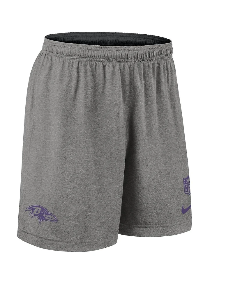 Nike Men's Black Baltimore Ravens Sideline Reversible Performance Shorts