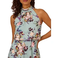 Adrianna Papell Women's Halter Chiffon Midi Dress