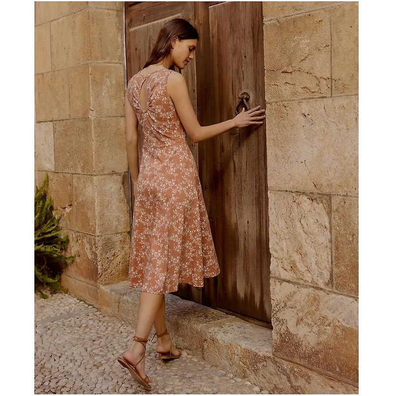 Pact Women's Organic Cotton Fit & Flare Keyhole Back Dress