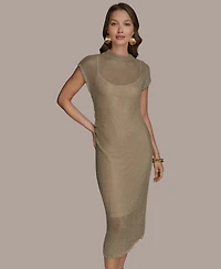 Donna Karan New York Women's Mock-Neck Midi Sweater Dress
