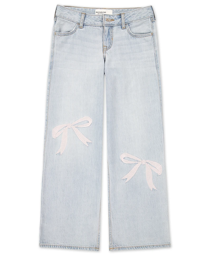 abercrombie kids Girls Low-Rise Embroidered Baggy Jeans