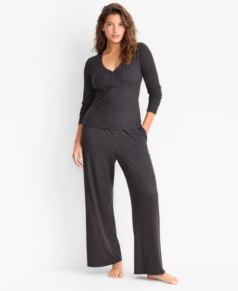 State of Day Women's Soft Rib-Knit Pajama Set, Xs-3X, Macy's Exclusive