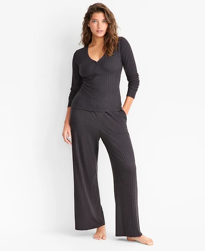 State of Day Women's Soft Rib-Knit Pajama Set, Xs-3X, Macy's Exclusive