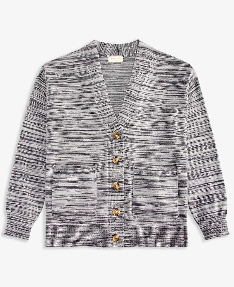 State of Day Women's Multicolored Rib-Knit Cardigan, Macy's Exclusive