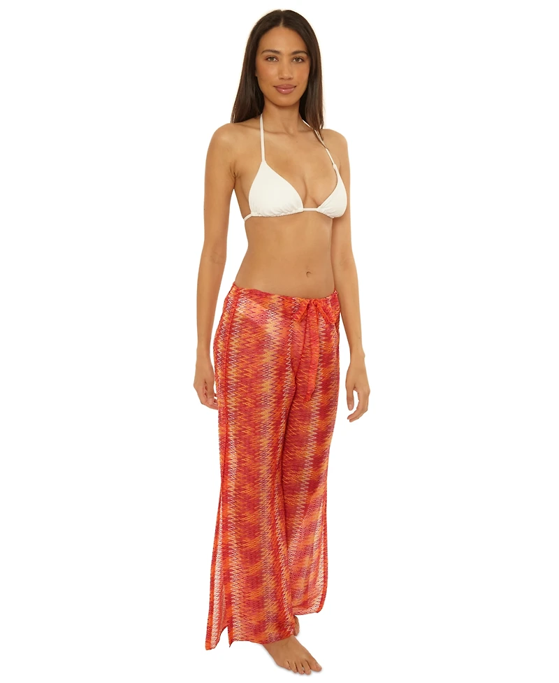 Becca Women's Cancun Metallic Crochet Cover-Up Pants