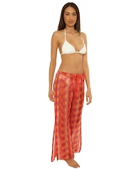 Becca Women's Cancun Metallic Crochet Cover-Up Pants