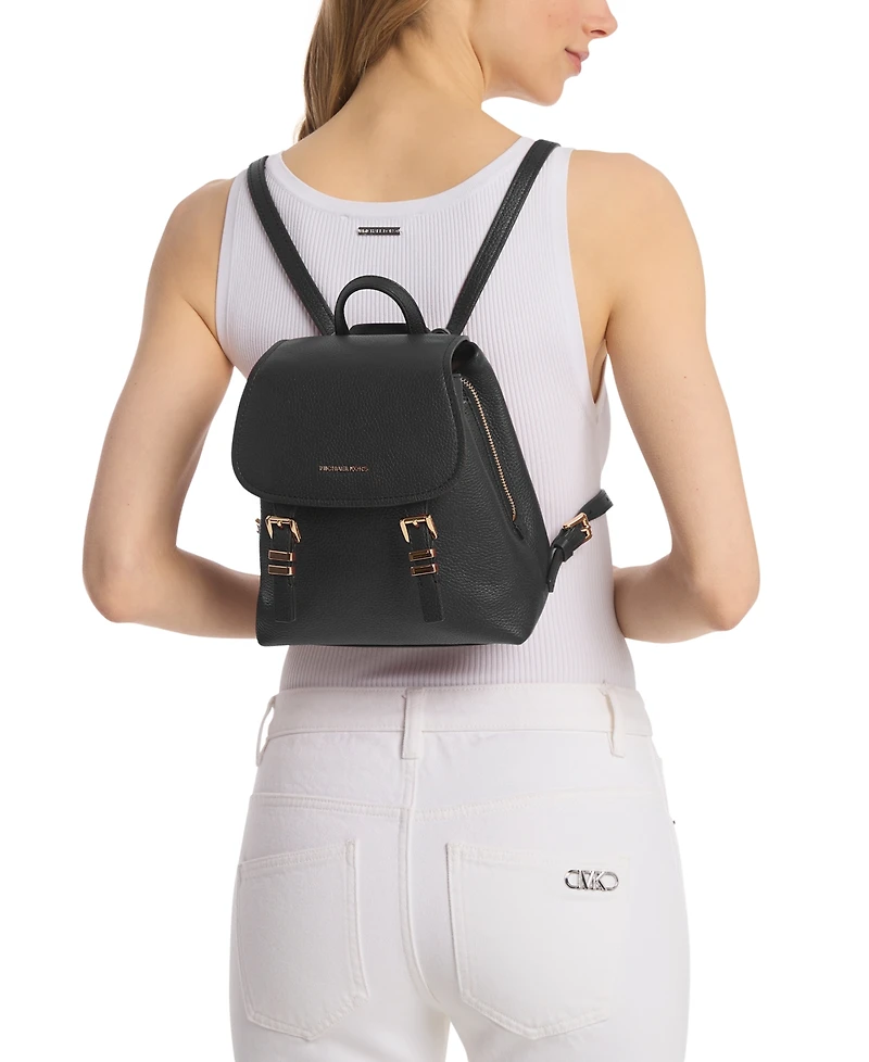 Michael Kors Quinn Extra Small Pebble Leather Flap Backpack