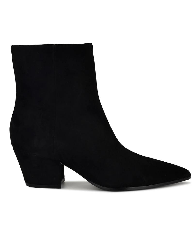 Nine West Women's Savie Leather Block Heel Booties