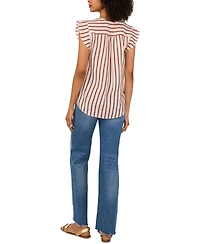 Vince Camuto Women's Striped V-Neck Cap-Sleeve Shirt