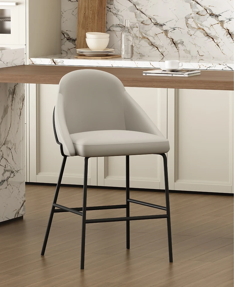 Manhattan Comfort Gracie 38" Leatherette Upholstered Counter Stool