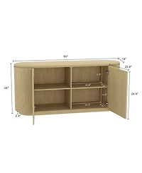 Manhattan Comfort Olivia 60" Modern 4-Shelf Sideboard