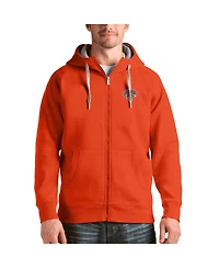 Antigua Men's Orange New York Knicks Logo Victory Full-Zip Hoodie