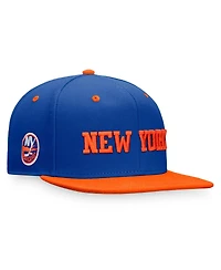 Fanatics Men's Royal/Orange New York Islanders Heritage City Two-Tone Snapback Hat