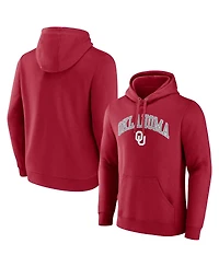 Fanatics Men's Crimson Oklahoma Sooners Arched Logo Pullover Hoodie Sweatshirt