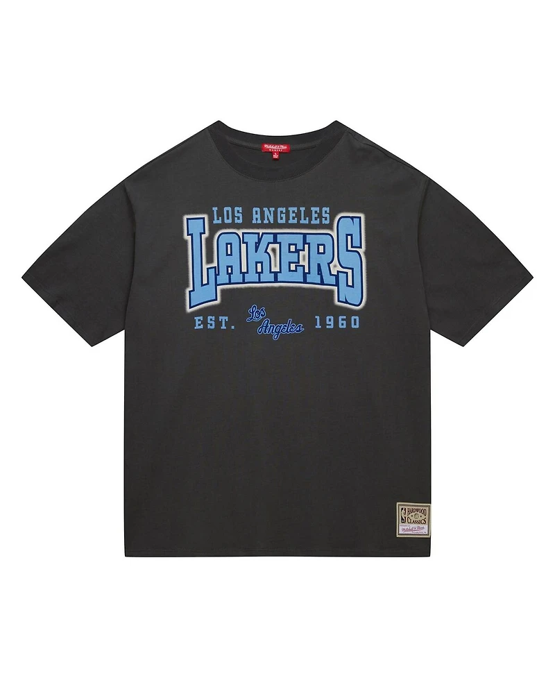 Mitchell & Ness Women's Charcoal Los Angeles Lakers Hardwood Classics Oversized Boyfriend T-Shirt