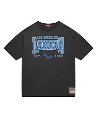 Mitchell & Ness Women's Charcoal Los Angeles Lakers Hardwood Classics Oversized Boyfriend T-Shirt