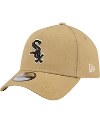 New Era Men's Khaki Chicago White Sox Logo Essentials 9FORTY A-Frame Adjustable Hat