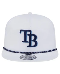 New Era Men's White Tampa Bay Rays Perforated Golfer Snapback Hat