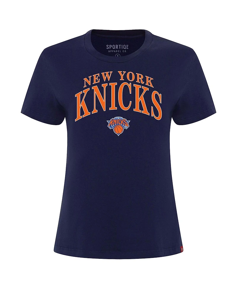 Sportiqe Women's Navy New York Knicks Arcadia Boxy T-Shirt