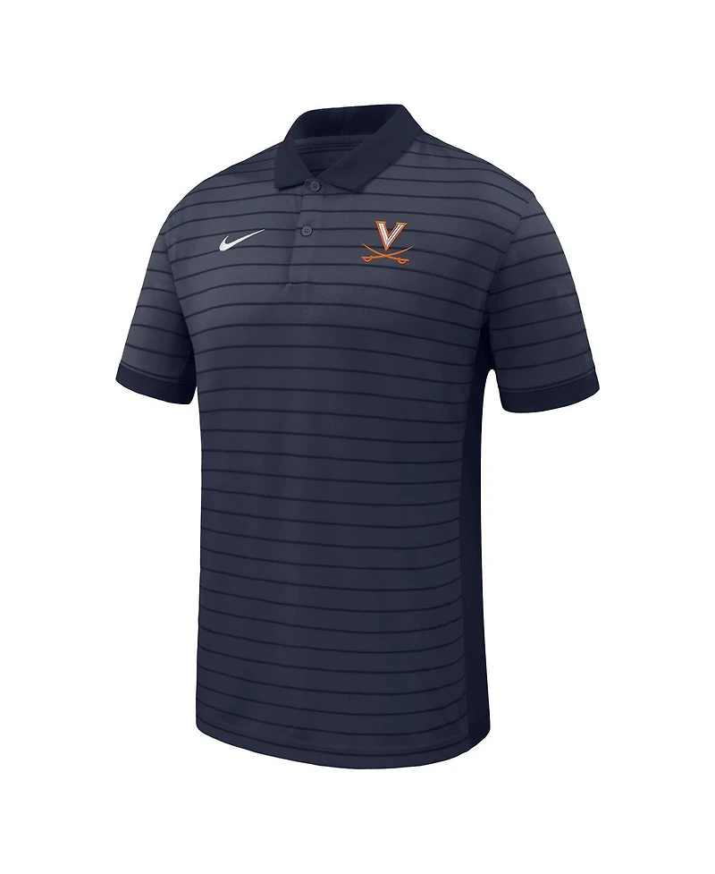 Nike Men's Navy Virginia Cavaliers 2025 Early Season Coaches Sideline Victory Stripe Performance Polo Shirt