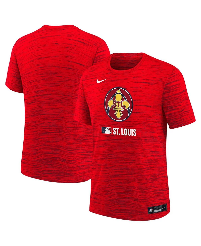 Nike Big Boys and Girls Red St. Louis Cardinals Authentic Collection City Connect Velocity Performance T-Shirt
