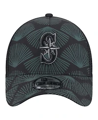 New Era Men's Black Seattle Mariners 9FORTY A-Frame Trucker Adjustable Hat